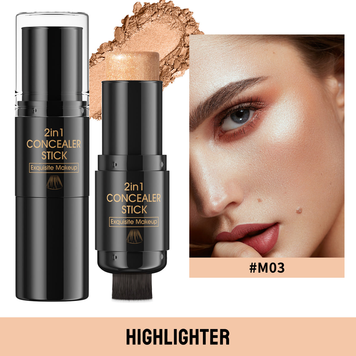 Highlight Blush Double-headed Contour Stick With Brush