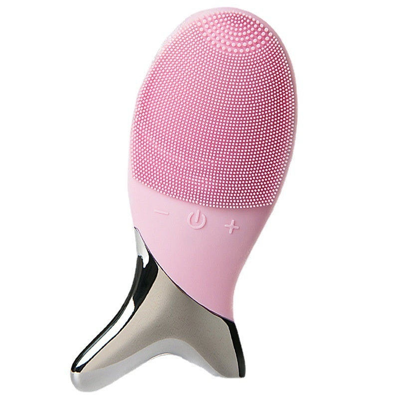 Silicone Gel Cleansing System Electric Facial Nstrument Cleaning Brush Pores Inductive Therapeutical Instrument Vibration Massager